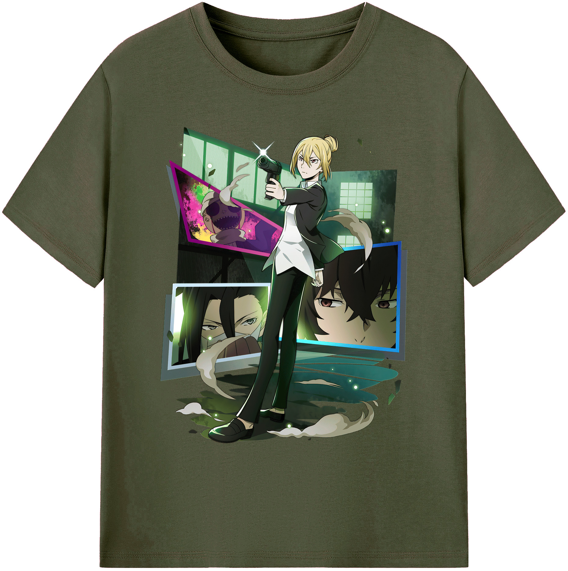 （画像用） 文豪ストレイドッグス Bungo Stray Dogs 綿100％ メンズ半袖Tシャツ｜肌触りやわらか＆通気性